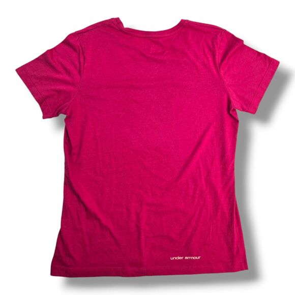 UNDER ARMOUR Womens Pink Tan Short Sleeve Shirt Hunting Size LARGE L - Picture 2 of 8